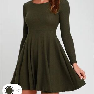 NWT* Lulus Olive green sweater dress